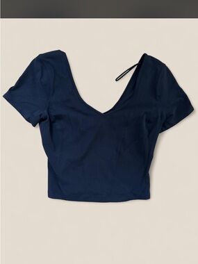 lululemon athletica black align cropped short sleeve
